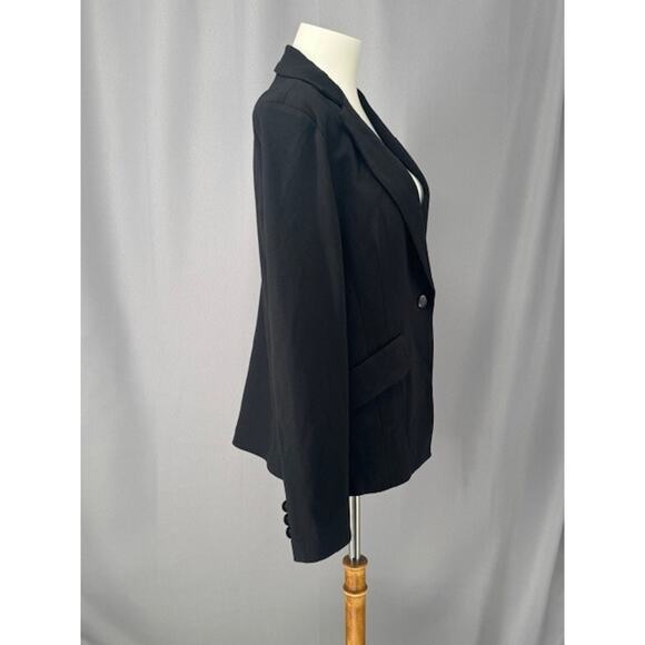 Amanda + Chelsea Blazer Womens Medium Black Stretch Suit Jacket Work Career NWT - Picture 2 of 10